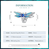 925 Silver Enamel Dragonfly Charm Bracelet Bangle Jewelry