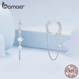 925 Silver Zircon Tassel Drop Earrings Birthday Party Jewelry Gift BSE822