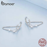 925 Silver Zircon Tassel Drop Earrings Birthday Party Jewelry Gift BSE822