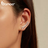 925 Sterling Silver Zircon Ear Hooks Pendant Stud Earrings Gift BSE758