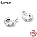 925 Silver Star Moon Demon Eye Earrings for Women