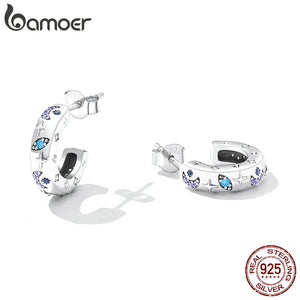 925 Silver Star Moon Demon Eye Earrings for Women