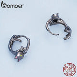 925 Silver Fairy Ear Buckle Moonstone Studs All-match Jewelry