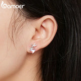 925 Silver Fairy Moonstone Flower Ear Studs