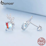 925 Silver Fairy Moonstone Flower Ear Studs