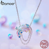 925 Silver Unicorn Charm Rainbow Planet Bead Pendant for DIY Jewelry