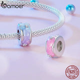 925 Silver Unicorn Charm Rainbow Planet Bead Pendant for DIY Jewelry