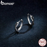 925 Silver X CZ Cross Hoop Earrings Wedding Jewelry
