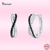 925 Silver X CZ Cross Hoop Earrings Wedding Jewelry