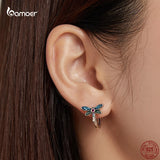 925 Silver Dragonfly Earrings for Women