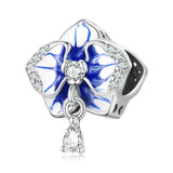 925 Sterling Silver Flower Charms Beads Zircon Pendant For Women