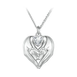 925 Silver Footprint Necklace for Women Hand Heart Pendant