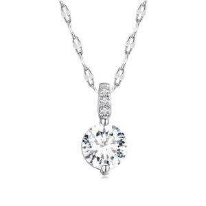 925 Sterling Silver Gemstone Charm Necklace For Women Zircon Chain Link Necklace