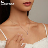 925 Sterling Silver Gemstone Charm Necklace For Women Zircon Chain Link Necklace