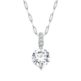 925 Sterling Silver Gemstone Charm Necklace For Women Zircon Chain Link Necklace