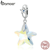 925 Silver Starfish Pendant Charm Bracelet DIY Gift