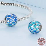 925 Sterling Silver Chinese Dragon Scale Bead Bracelet Bangle Charm