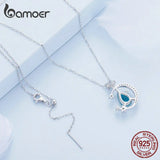 925 Silver Green Gemstone Necklace Moon Star Chain Anniversary Party Jewelry