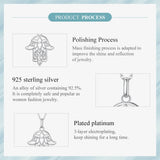 925 Silver Fatima's Hand Pendant Necklace Flower Pattern Platinum Plated