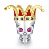 925 Silver Halloween Skeleton Skull Charm Beads Pendant Enamel Witch Jewelry