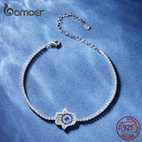 925 Sterling Silver Hand of Fatima Guard Bracelet for Women