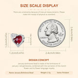 925 Silver Heart Birthstone Beads Charms Multi-color Zircon Pendants