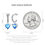 925 Silver Heart Chain Stud Earrings Fine Jewelry