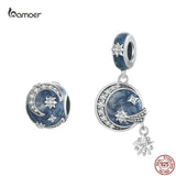 925 Silver Heart & Flower Charms Mini Pearl Pendant DIY Jewelry
