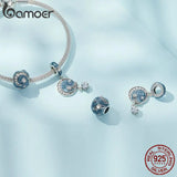 925 Silver Heart & Flower Charms Mini Pearl Pendant DIY Jewelry