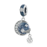 925 Silver Heart & Flower Charms Mini Pearl Pendant DIY Jewelry