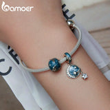 925 Silver Heart & Flower Charms Mini Pearl Pendant DIY Jewelry
