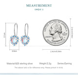 925 Silver Heart Moonstone Ear Buckle Fine Earrings