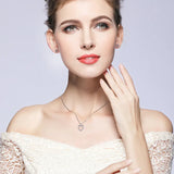 925 Silver Heart Pendant Necklace High Necklace for Women Gift