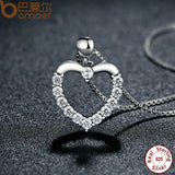 925 Silver Heart Pendant Necklace High Necklace for Women Gift
