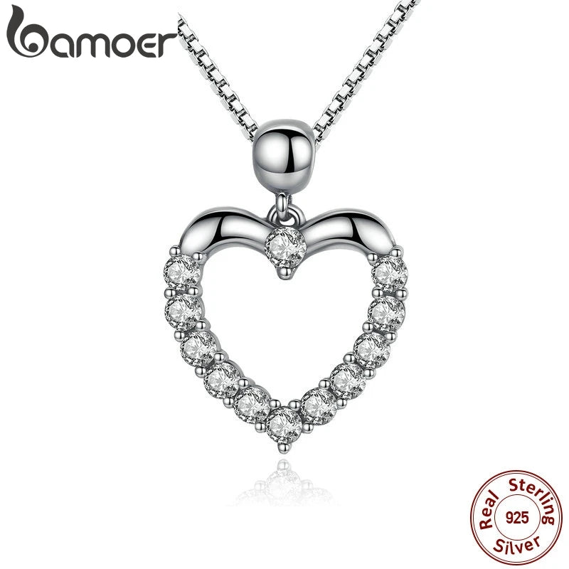 925 Silver Heart Pendant Necklace High Necklace for Women Gift