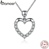 925 Silver Heart Pendant Necklace High Necklace for Women Gift