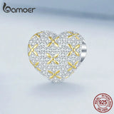925 Silver Four-leaf Clover Charm Zircon Bracelet BSC743