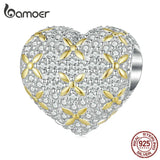 925 Silver Four-leaf Clover Charm Zircon Bracelet BSC743