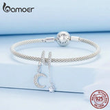 925 Silver Heart Sea Charms Christmas Star Moon Beads Women DIY Jewelry