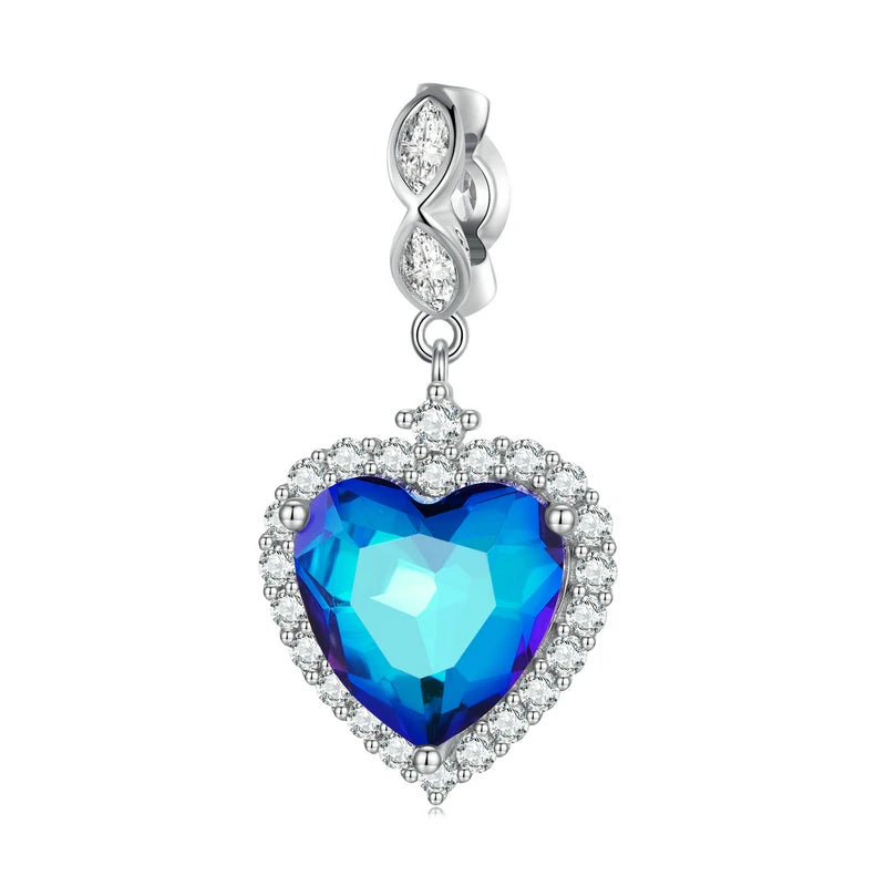 925 Silver Heart Sea Charms Christmas Star Moon Beads Women DIY Jewelry