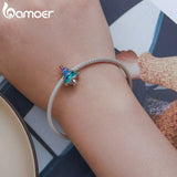 925 Silver Heart Sea Charms Christmas Star Moon Beads Women DIY Jewelry