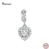 925 Silver Infinite-heart Zircon Bead Clover Pendant