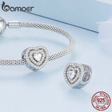 925 Silver Infinite-heart Zircon Bead Clover Pendant