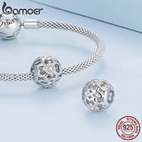 925 Silver Infinite-heart Zircon Bead Clover Pendant