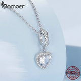 925 Silver Infinite-heart Zircon Bead Clover Pendant