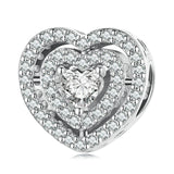 925 Silver Infinite-heart Zircon Bead Clover Pendant