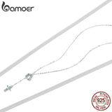 925 Silver Love & Cross Pendant Necklace Zircon Lock Chain Choker