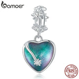 925 Silver Lucky Heart Pendant DIY Bracelet Necklace Starlight Charms BSC622