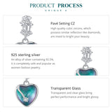 925 Silver Lucky Heart Pendant DIY Bracelet Necklace Starlight Charms BSC622