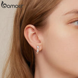 925 Silver Yellow Zircon U-shaped Earrings BSE793